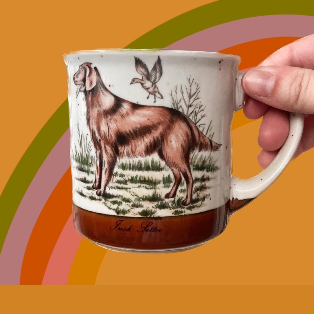 Vintage Stoneware Dog Mug